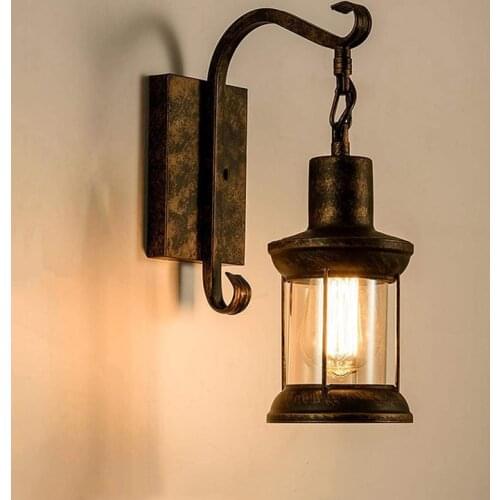 American Industrial Wall Lamp Vintage Light Design Bedroom Bedside Lamp Indoor Glass Light Dining Hall Aisle Lamp Study Lamp