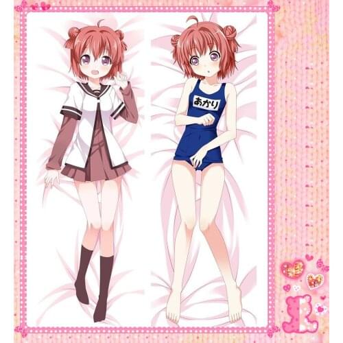 Anime Cartoon Yuruyuri Double Bolster Hugging Pillow Case Cover Pillowcase Peach Skin 2 Way / WT No.69020