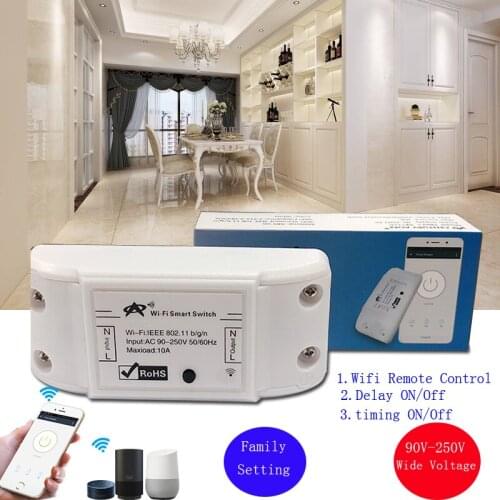 Sleeplion Wireless Wifi Switch 10A 220V AC 90-250V Automation Module DIY Timer Universal Smart Home For IOS Android Control
