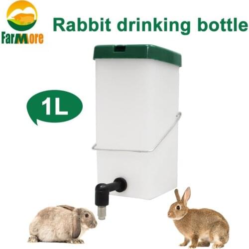 1L Plastic Rabbit Drinking Water Bottle Bucket Hamster Dispenser Cage Hanging Feeder Nipple Water Drinker for Rabbit Guinea pig