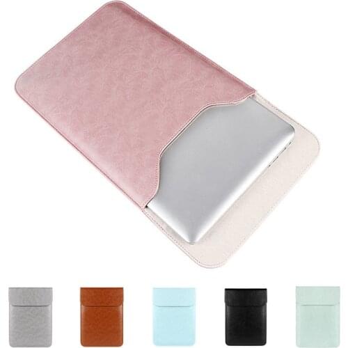 PU Leather Laptop Sleeve Bag For Macbook Air Pro Retina 11 12 13 Mac book 15 touch bar 2018 Case For Xiaomi 15.6 Women Men Cover