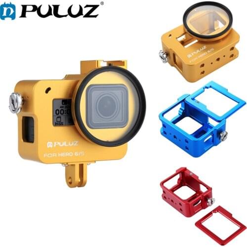 PULUZ Housing Shell For GoPro HERO 5 6 7 Black CNC Aluminum Alloy Hard Protective Cage Frame Case For GoPro Hero 2018