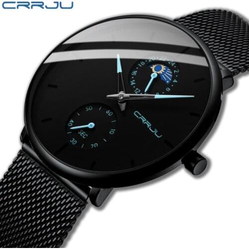CRRJU Watch Men Top Brand Men Watches Full Steel Waterproof Casual Quartz Date Sport Military Wrist Watch Relogio Masculino