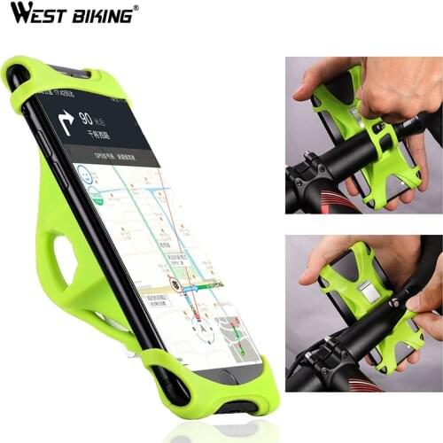 WEST BIKING Bicycle Holder 4.0 -5.5 inch Silicone Rotation GPS Smart Phone Holder Bike Phone Mount Bike Cycling Phone Holder