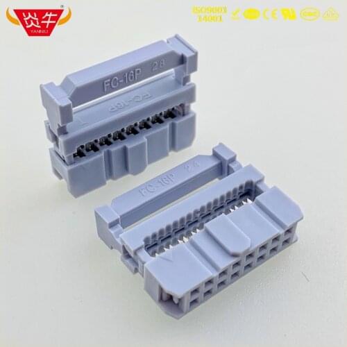 FC-16P Female 2.54mm PITCH DOUBLE 2*8P 16PIN IDC SOCKET CONNECTORS ISP JTAG HEADER FOR FLAT RIBBON CABLE SAMPLE NEXTRON YANNIU