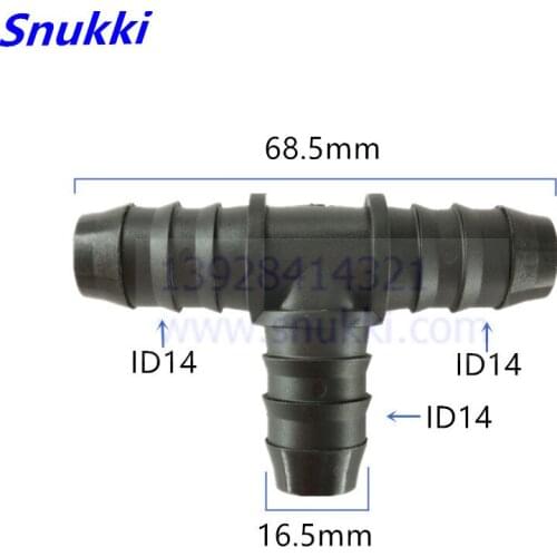 ID14 plastic Equal path Tee connector general Fuel line quick connector connector 2pcs a lot
