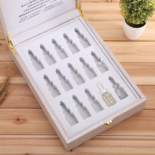 Custom design cosmetic packing box cosmetic gift box for essential oil with cut out EVA/foam inset ---DH10090