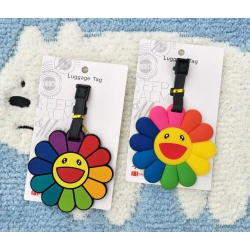 IVYYE Colorful Sunflower Anime Travel Accessories Luggage Tag Suitcase ID Address Portable Tags Holder Baggage Label New