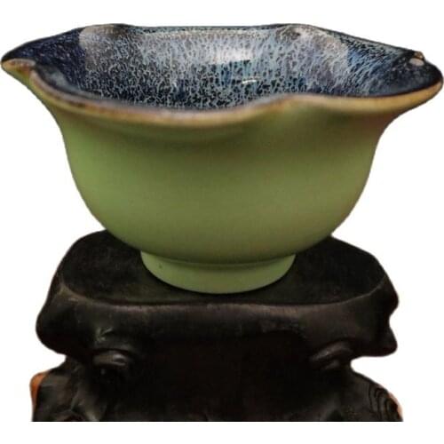 Chinese old porcelain green glaze Lace Bowl of Kiln-made Porcelain