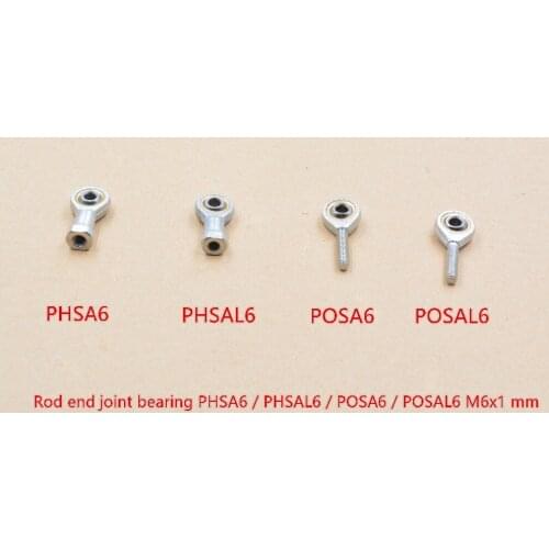 PHSA6 / PHSAL6 POSA6 POSAL6 NHS6 NHSL6 NOS6 NOSL6 M6x1mm 6mm bearing thread metric rod end joint 1pcs