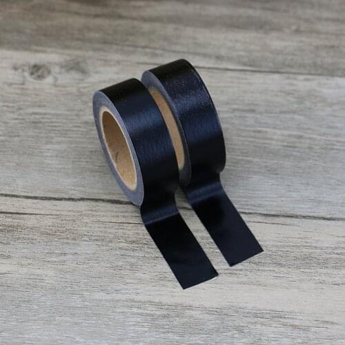 Plain Black Solid Color Washi Tape Japanese Paper 1.5cm * 10m Scrapbooking Tools Kawaii Decorative Masking Tape Stationery Tape