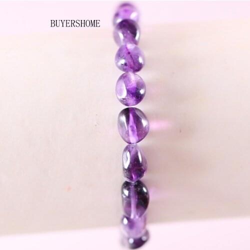Hot Wrist Jewerlry For Women Natural Stone Beads Irregular Purple Crystal Bracelet 7.5" 1Pcs H1306