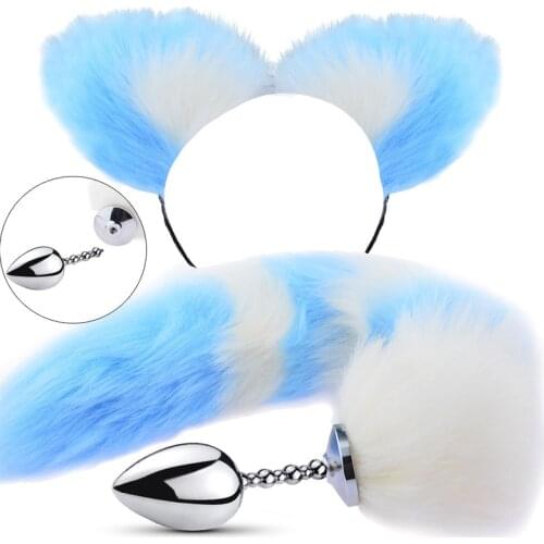 Sexy Fox Metal Butt Plug Tail Set With Hairpin Kit 3 Colors Ass Plug Tail Prostate Massager Anal Plug For Couple Cosplay BDSM 18