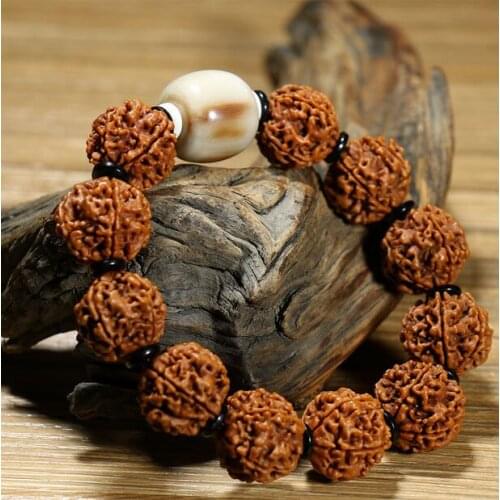 Natural Vajra Bodhi man 6 petals five flap 20mm Beads Bracelet