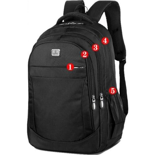 Nylon Men Backpack Large Capacity School Bags for Teenage Boys Black Multifunction Backpack Male 2021 New