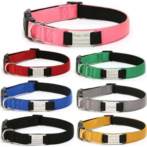 Personalized Dog Collar Custom Collars with Pet Name and Phone Number for Boy & Girl Dogs Adjustable Reflective Nylon Collar