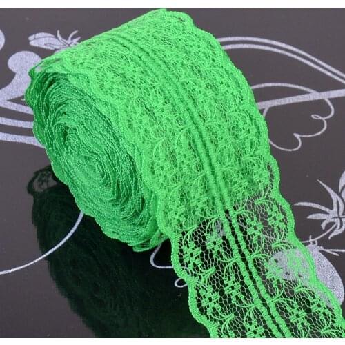 Polyester Nylon Ribbon Lace Trim Fabric DIY Embroidered Sewing Craft Knitted 10 Yard for Wedding Dress Women Clothes