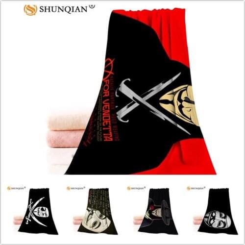 Custom V for Vendetta 35x75cm Face Towels Facecloth Microfiber Washcloth Quick drying Sports Towel