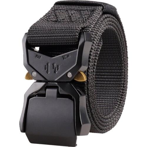 Tactical Belt Military Nylon Belt Men Army Style Metal Buckle Cinturon Quality Waist Strap Automatic Cinturones Para Hombre