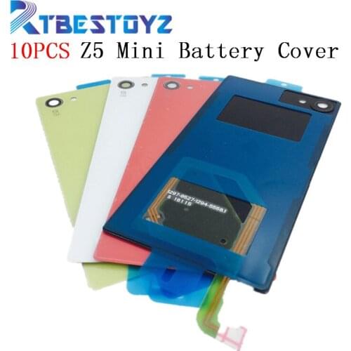 RTBESTOYZ 10PCS Glass Battery Door Housing Rear Back Cover For Z5 Mini Replacement For Sony Xperia Z5 Compact E5803 E5823 NFC