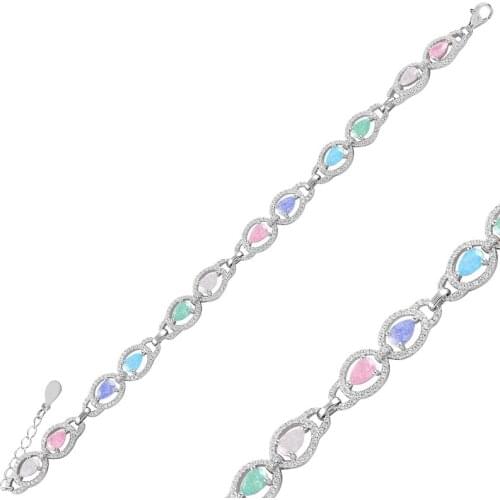 Silver 925 Sterling Zircon Cubic Zirconia Bracelet