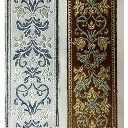 Grey and brown Embroidery Lace of Bed Cover Rim Pillow Rim quilt of Cover Edge of Curtain Edge Curtain Flame Home textile Art