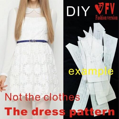 Dresses Sewing Pattern Template Cutting drawing Clothing DIY ((Not selling clothes)) BLQ- 195