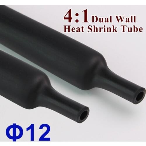 1.22meter/lot 12mm 4:1 Heat Shrink Tube with Glue Adhesive Lined Dual Wall Tubing Insulation Sleeving Wrap Wire Cable kit