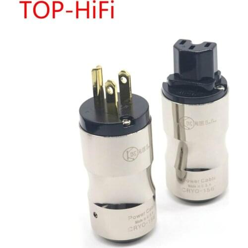 TOP-HiFi pair Krell CRYO-156 Gold plated EU US Power Plug Socket Copper IEC Female Connector for DIY Power Cord Cable