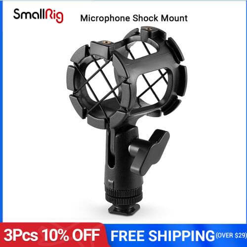 SmallRig Microphone Shock Mount Condenser Microphone Shock Mount Clip Mic Holder Stand for Camera Shoes and Boompoles 1859