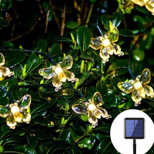 Solar Lamp Outdoor Solar Garland Butterfly Dragonfly String Lights 20 30 50LED Fairy Lights Solar Garden Light Christmas Lights