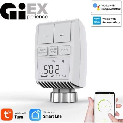 Smart Radiator Actuator ZigBee3.0 Programmable Thermostatic Radiator Valve Temperature Controller Voice Control via Alexa Tuya