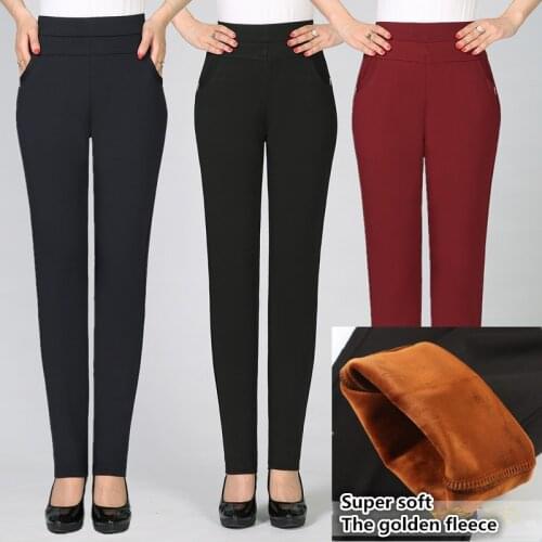 High waist elasticity in 2017 Warm winter pants women Top quality women pants sweat pants women plus size mothers trousers