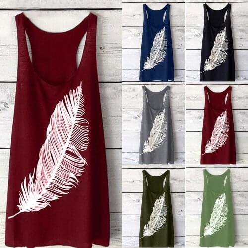 Trendy Womens Flowy Racerback Tanks Tops Lady Personalized Feather pattern Sleeveless Gym Workout Tee Shirt Sport Yoga Vest