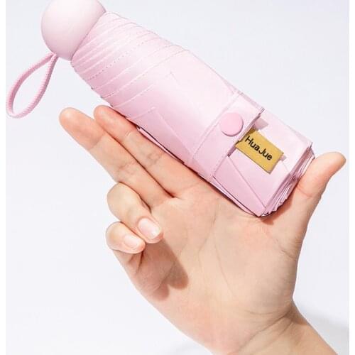 Sun umbrella sunscreen anti-ultraviolet sunny and rain dual-use female five-folding capsule small portable sunshade umbrella