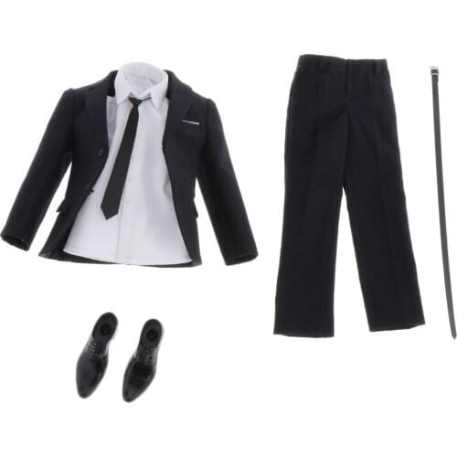 1/6 Mens Suit Shirt Pants Belt Shoes Tie Clothes For 12" Action Figure Body DIY