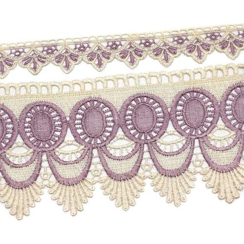 15yards Embroidered Flower Lace Ribbon Trims for Costumes Sofa Home Textiles Curtain Trimmings Dress Edge Applique Polyester