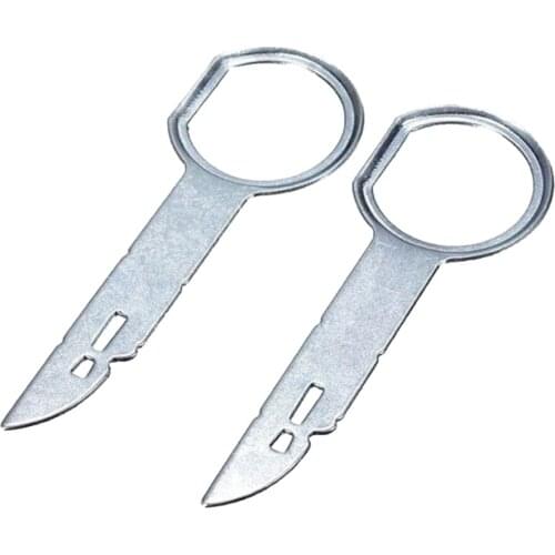 2 Pcs Keys for Car Repair Car CD Stereo Radio Removal Release Sheet Metal Tool Keys Pins Car Tool For VW Passat Bora Etc