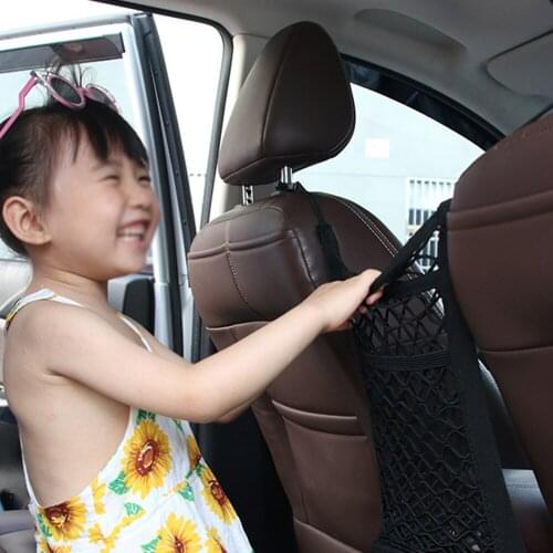 Luggage Car 30 X 25 Cm Cargo Net Bag Between Black Car Seat Organizer With 4 Plastic Hooks