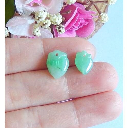 2pcs Nephrite Jade fashion Earring Bead,Semi-precious stones jewelry accessories,13x10x4mm,11x9x4mm,1.6g