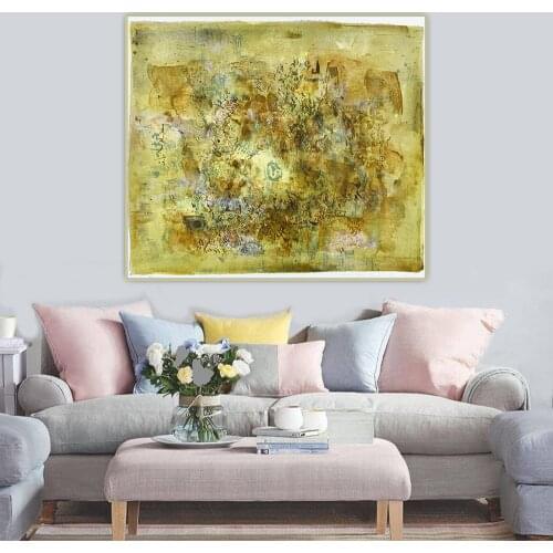Citon Zao Wou-Ki《Untitled, 1956》Canvas Oil Painting Abstract Artwork Poster Picture Backdrop Modern Wall Decor Home Decoration