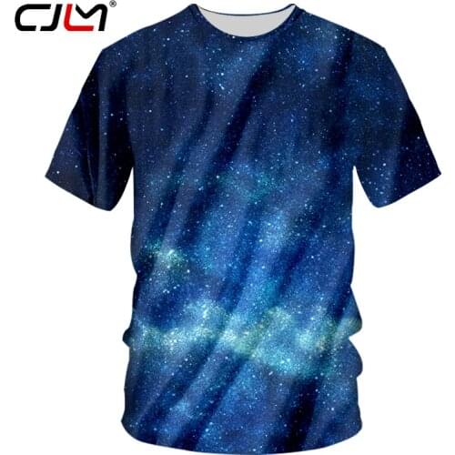 CJLM Harajuku Men Tshirts Summer Top 3D Cool Print Blue Galaxy Space T-shirt Homme Hip Hop Streetwear Crewneck Tee Shirts Unisex