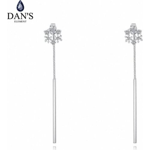 DANS Element Brand Real Austrian Crystals Fashion Heart trendy Dangle Earrings For Women Gift White Gold Color #131710