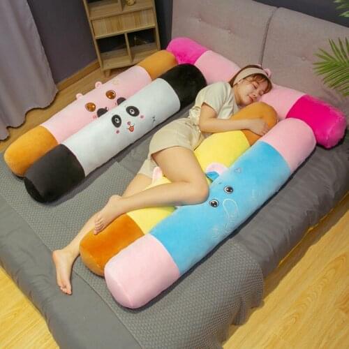 Long Plush Pillow Panda Cat Bear Elephant Rabbit Plush Toy Soft Stuffed Cartoon Animal Sleeping Pillow Cushion Sofa Pillow Gifts