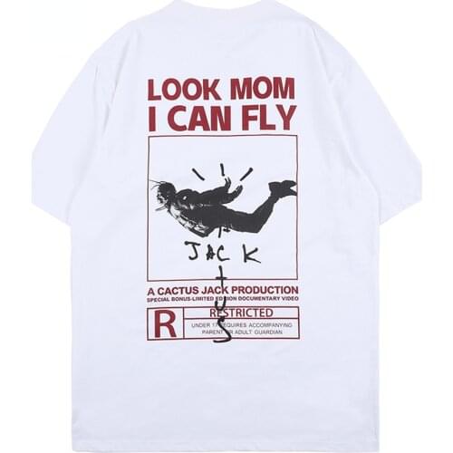 Men women Astroworld Travis Scott Cactus Jack 1:1 Harajuku T-shirt Fashion Japanese Style Casual Cartoon Print Letter Tee Shirt