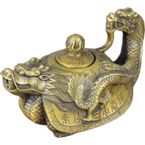 China Old Old Bronze Turtle Dragon Pot