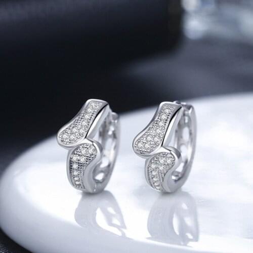 Classic Silver Color Round White Zircon Dangle Earrings Bride Earrings Wedding Jewelry Crystal Drop Earring Fashion Jewelry Gift