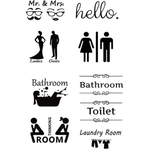Creative Toilet Wall Sticker Home Decoration Removable Door Stickers Art Home Decoration Accessories Creative Diy Wall Decals