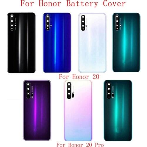 Battery Cover Back Glass Panel Rear Door Housing Case For Huawei Honor 20 20S 20Pro Battery Cover with Camera Lens Frame Logo