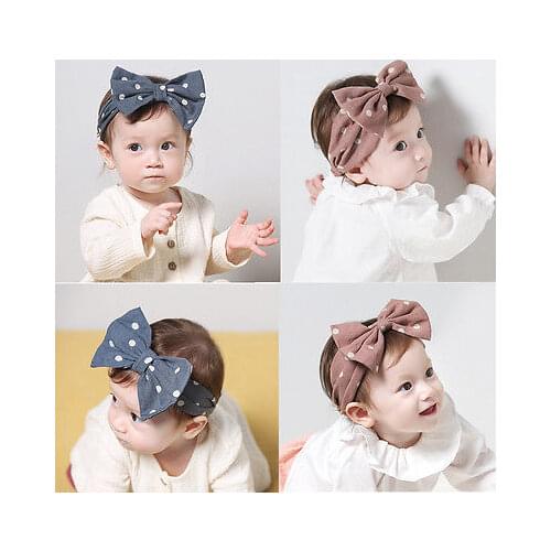 Citgeett Cute Newborn Toddler Baby Girls Bowknot Headwear Elastic Headband Accessories Hair Band